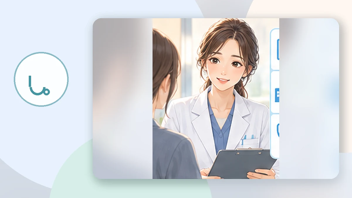 医療機関で医師に脇汗やニオイの悩みを相談する場面のイラスト