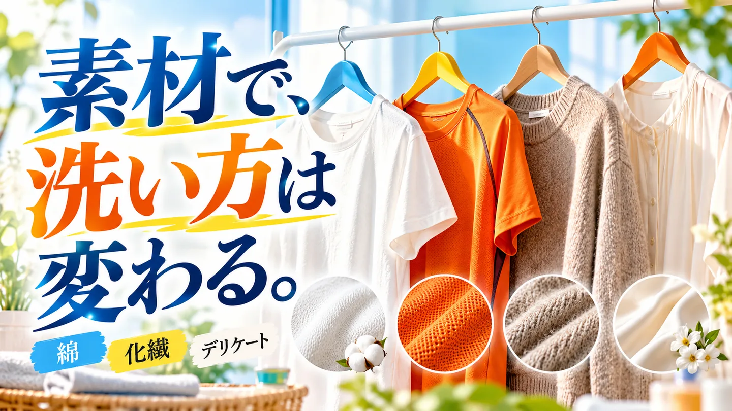 綿・化学繊維・ニット・ブラウスなど素材により異なる洗い方