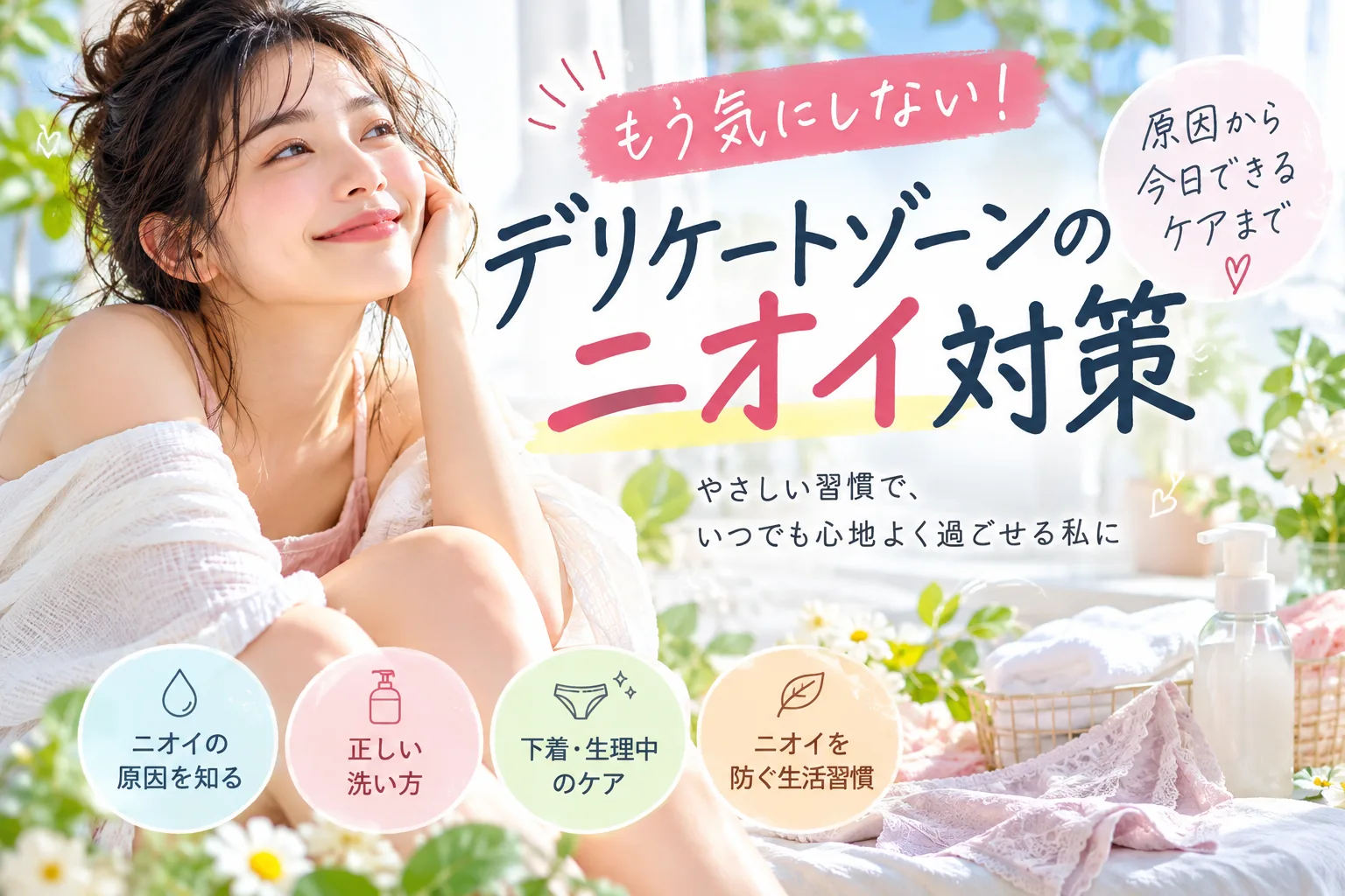 ニオイ対策の用品選びと日常ケアのイメージ