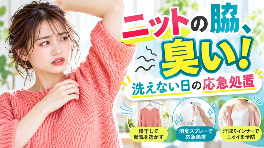 ニットの脇が臭い！洗えないときの応急処置とニオイ予防法