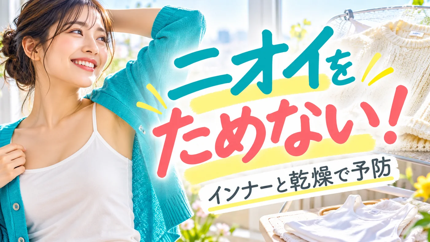 汗取りインナーと着用後の乾燥でニオイを予防するイメージ