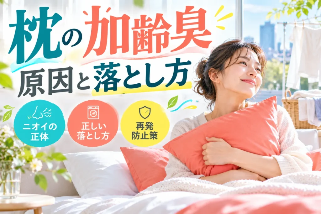 枕から加齢臭がするのはなぜ?ニオイの正体と落とし方・再発防止策