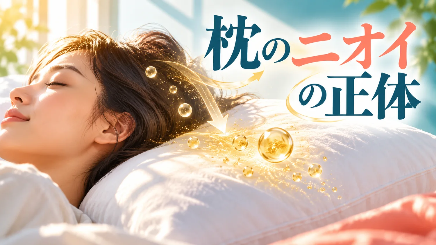 枕に移る皮脂由来のニオイの仕組みを表す寝室のイメージ