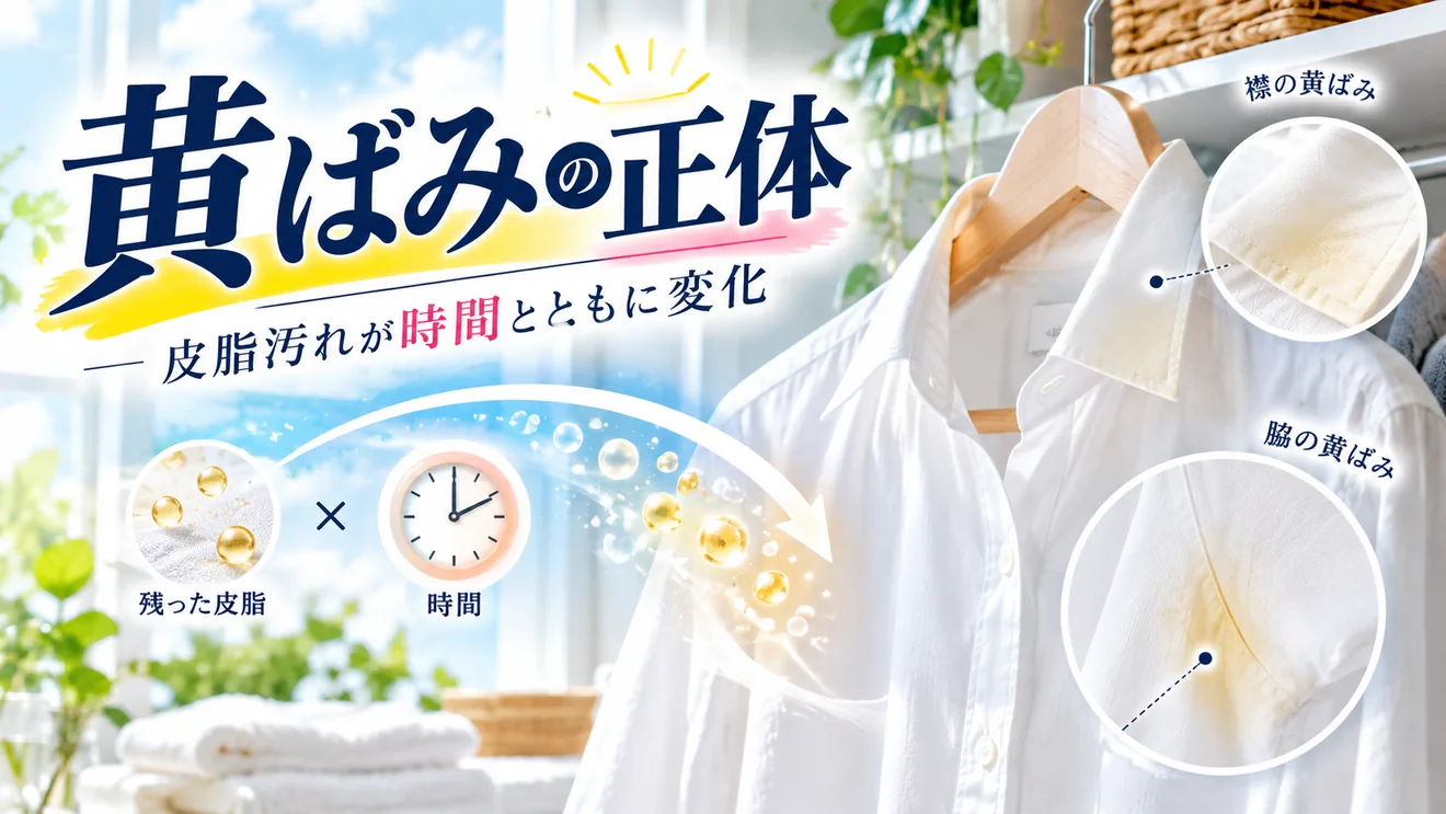 白いシャツに残った皮脂が時間とともに黄ばみに変わる仕組み